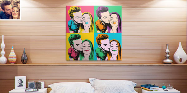 tableau pop art de couple pour décorer la chambre